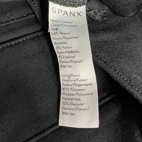 Spanx The Perfect Back Seam Black Skinny Pants Ankle Ponte Knit LP Large Petite - Picture 13 of 15